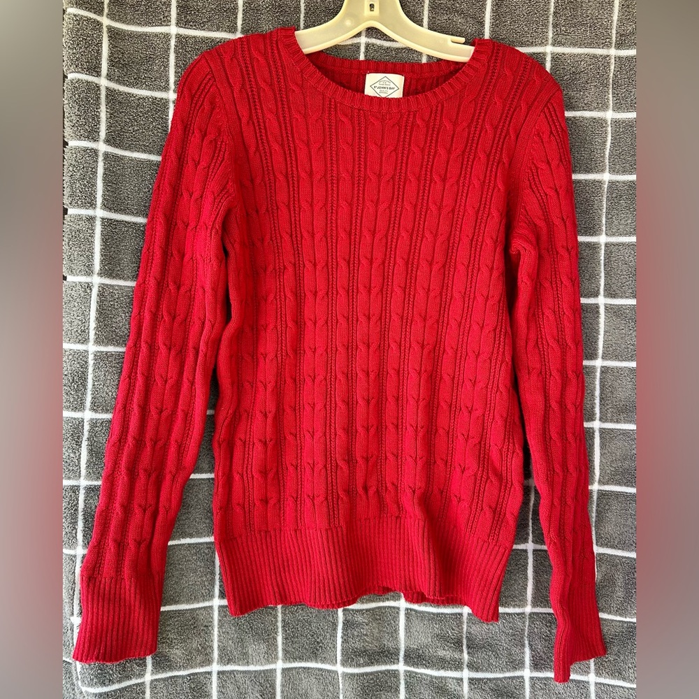 St. John's Bay Red Cable Crew Neck Sweater